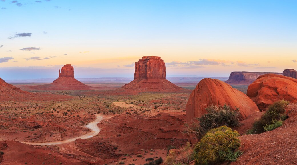 Sunset at Monument Valley Navajo Tribal Park in Arizona, Utah, USA