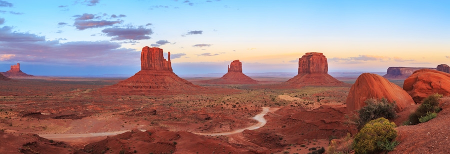 Sunset at Monument Valley Navajo Tribal Park in Arizona, Utah, USA