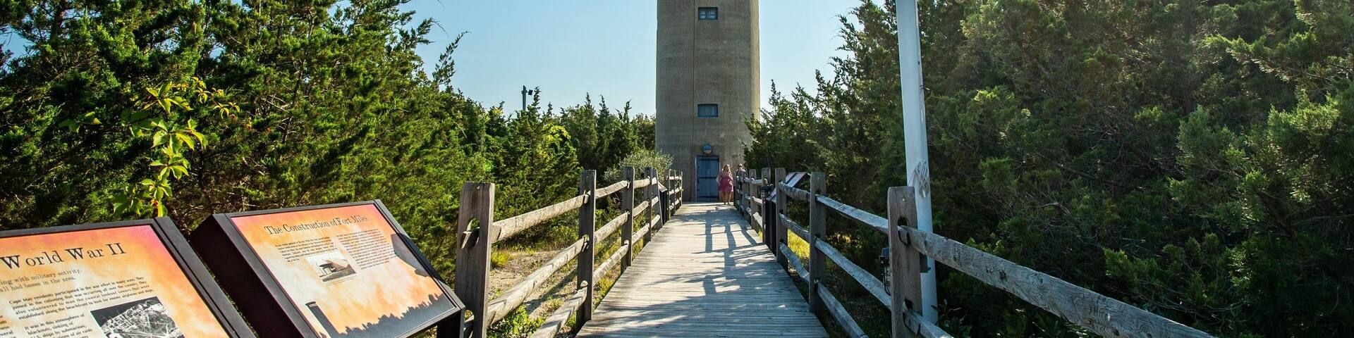 World War II Lookout Tower which includes signage and views