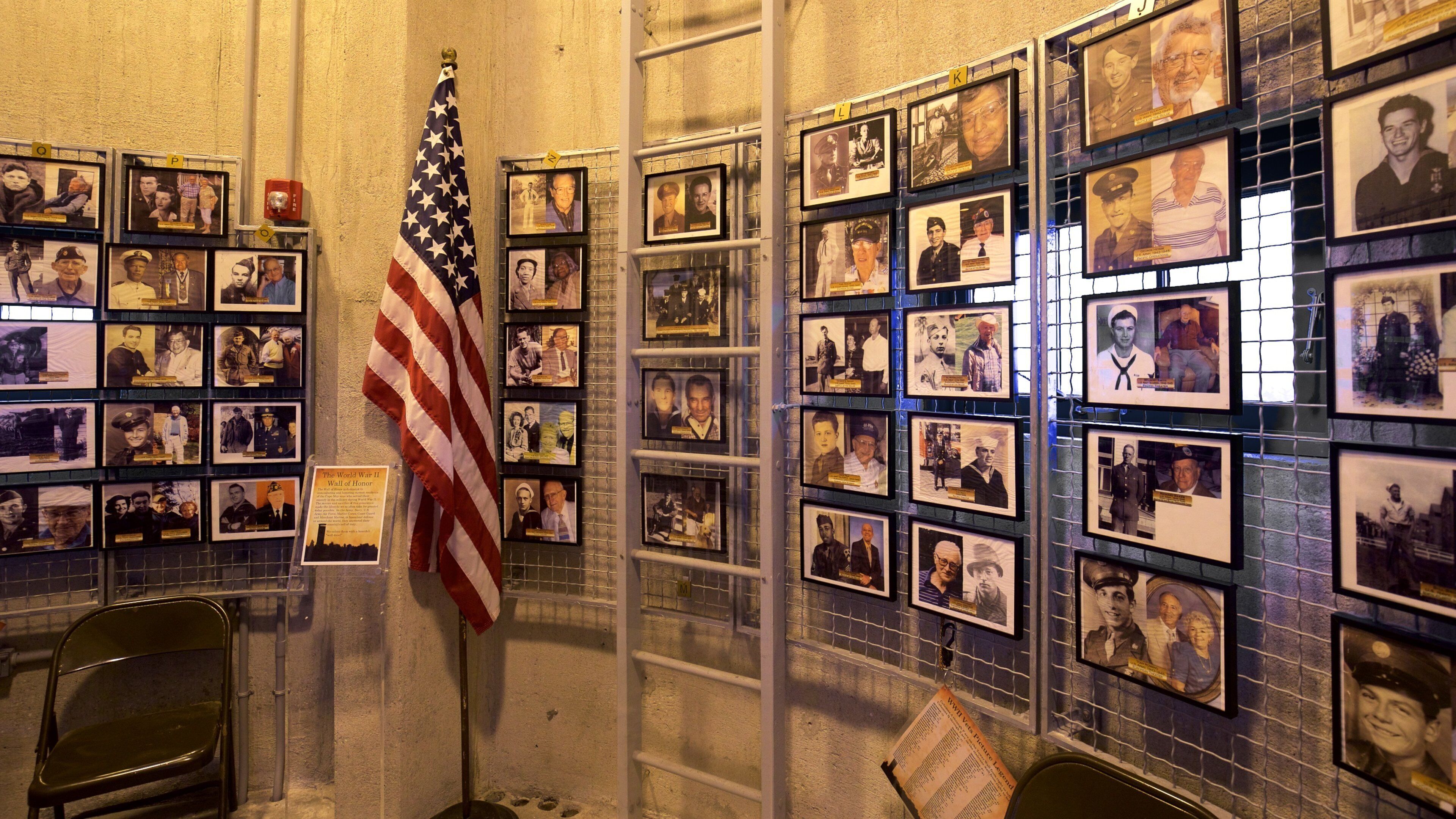 World War II Lookout Tower showing interior views and heritage elements