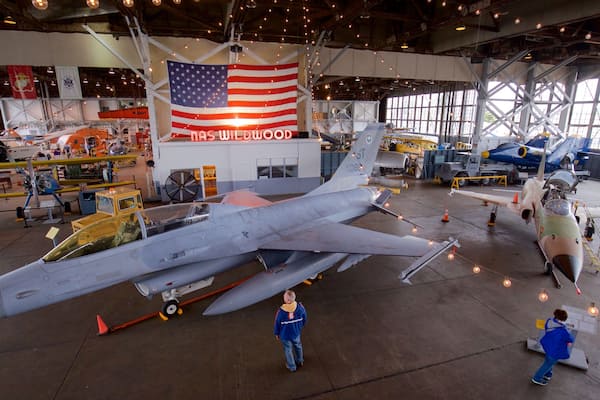 Naval Air Station Wildwood Aviation Museum which includes military items and interior views