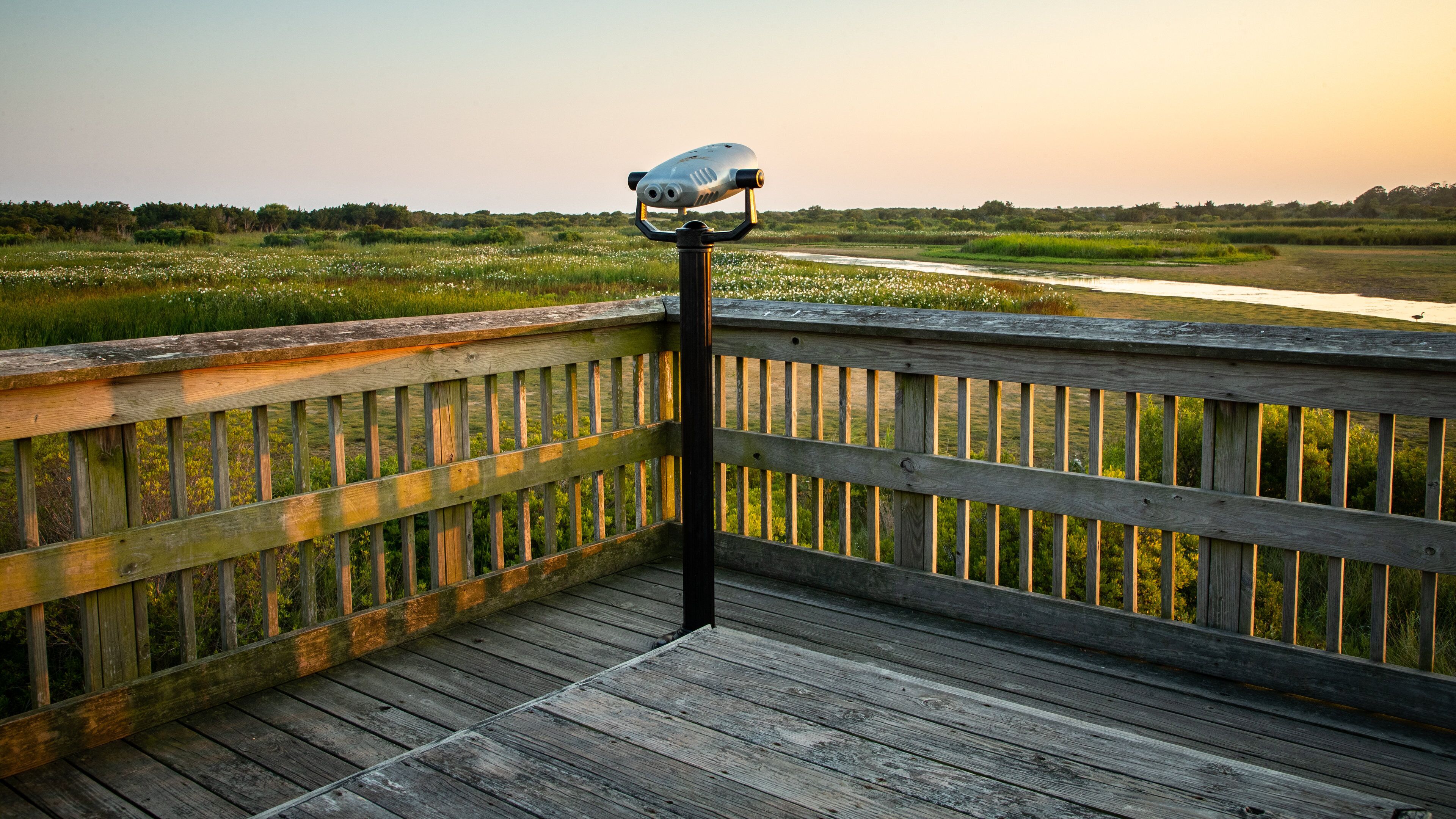 South Cape May Meadows featuring a sunset, tranquil scenes and views