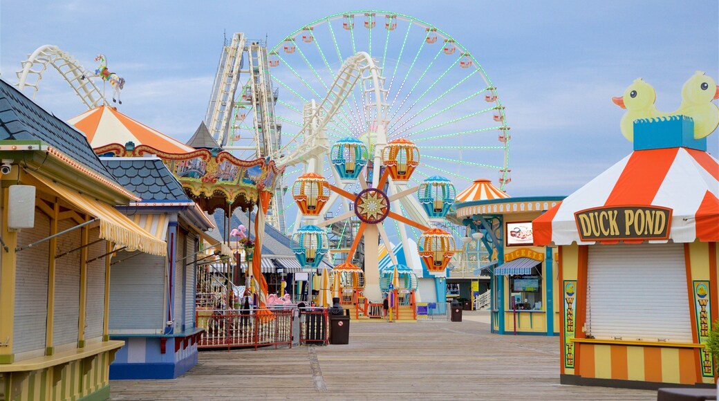 Wildwood Boardwalk featuring rides