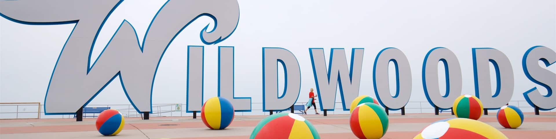 Wildwood Boardwalk which includes signage and outdoor art