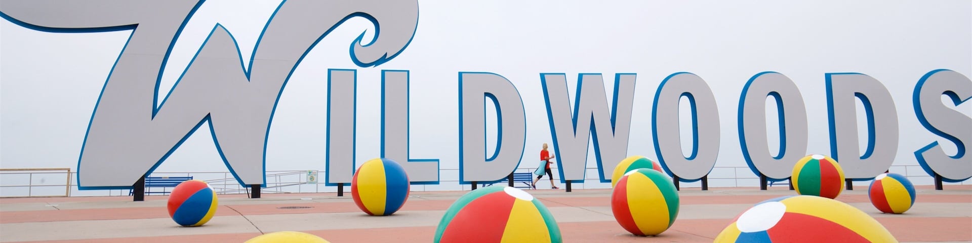 Wildwood Boardwalk which includes signage and outdoor art
