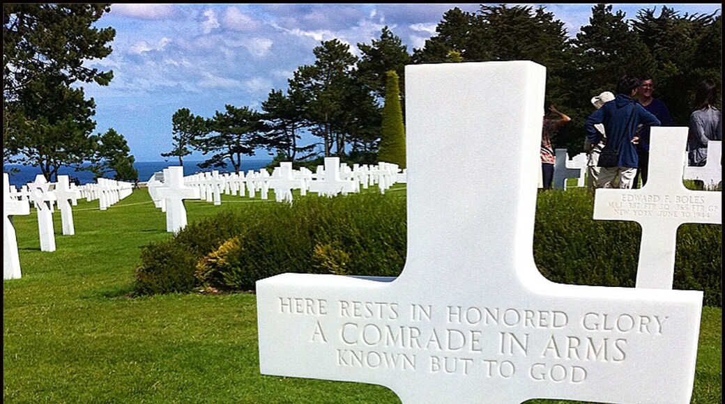 D-Day, Omaha Beach, Normandy. 150,000 U.S., British, Canadian and other Allied forces came ashore on June 6, 1944. Honouring Our Fallen Comrades, this historic battle field is today a place of peace and beauty.