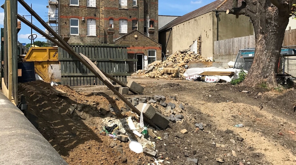 The back of the old 'White Hart' pub currently being refurbished.
