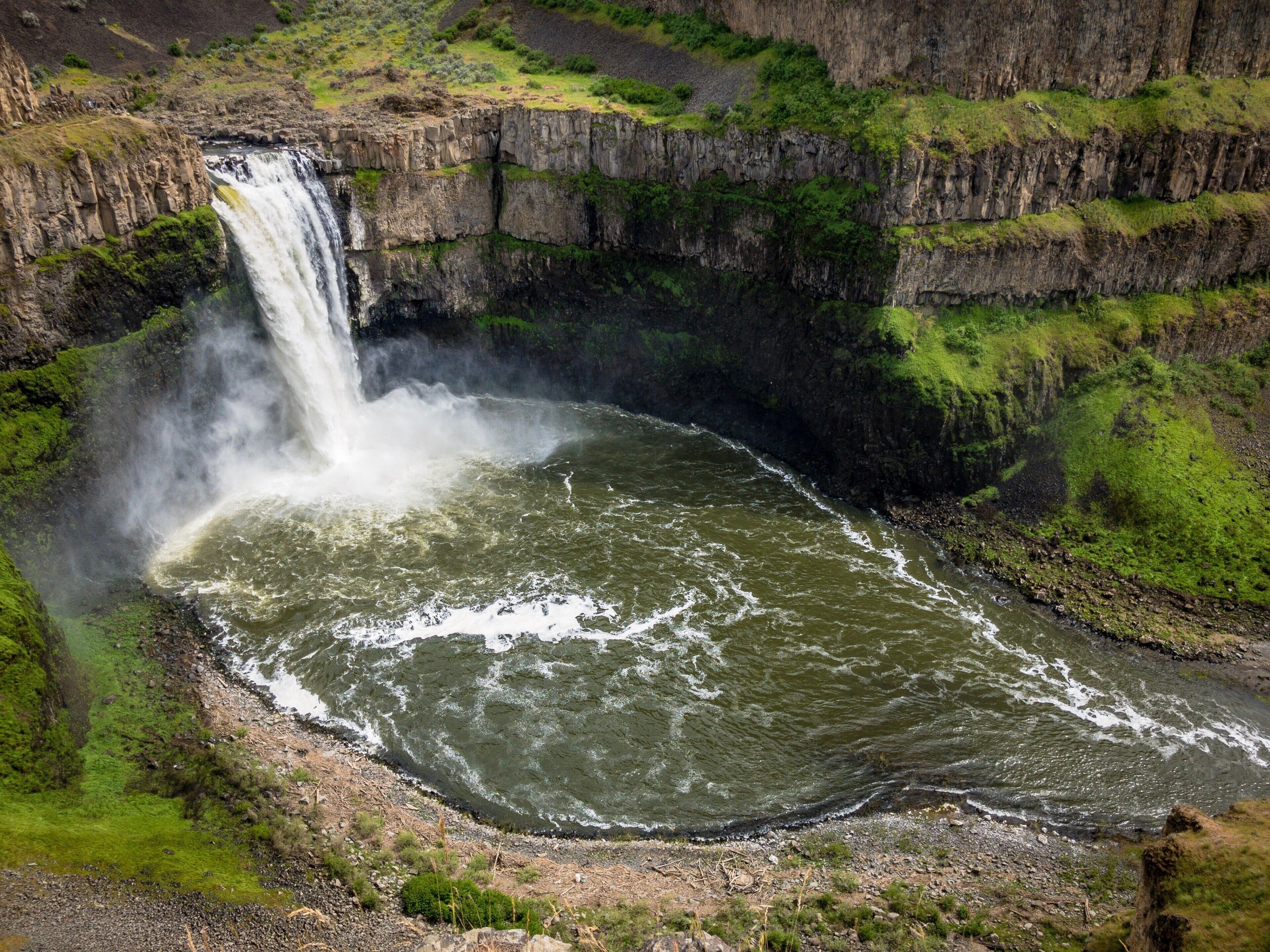 From the WTA website: The iconic Palouse Falls that has been deemed the official waterfall of Washington State is not to be missed. At the end of the last ice age, repeated glacial floods, known as the Missoula Floods, swept across eastern Washington carving out the unique scablands landscape we see today. Among the coulees, potholes, buttes, and plateaus, Palouse Falls remains as one of the magnificent and lasting remnants of these glacial floods. It is the only major waterfall left along this thousands of years old glacial flood path, and as of February 12, 2014, is Washington's official state waterfall. Standing at a height of 198 feet and surrounded by striking basalt cliffs, the powerful waterfall lies on the Palouse River upstream of the confluence with the Snake River. #lifeatexpedia #GreatOutdoors #Nature