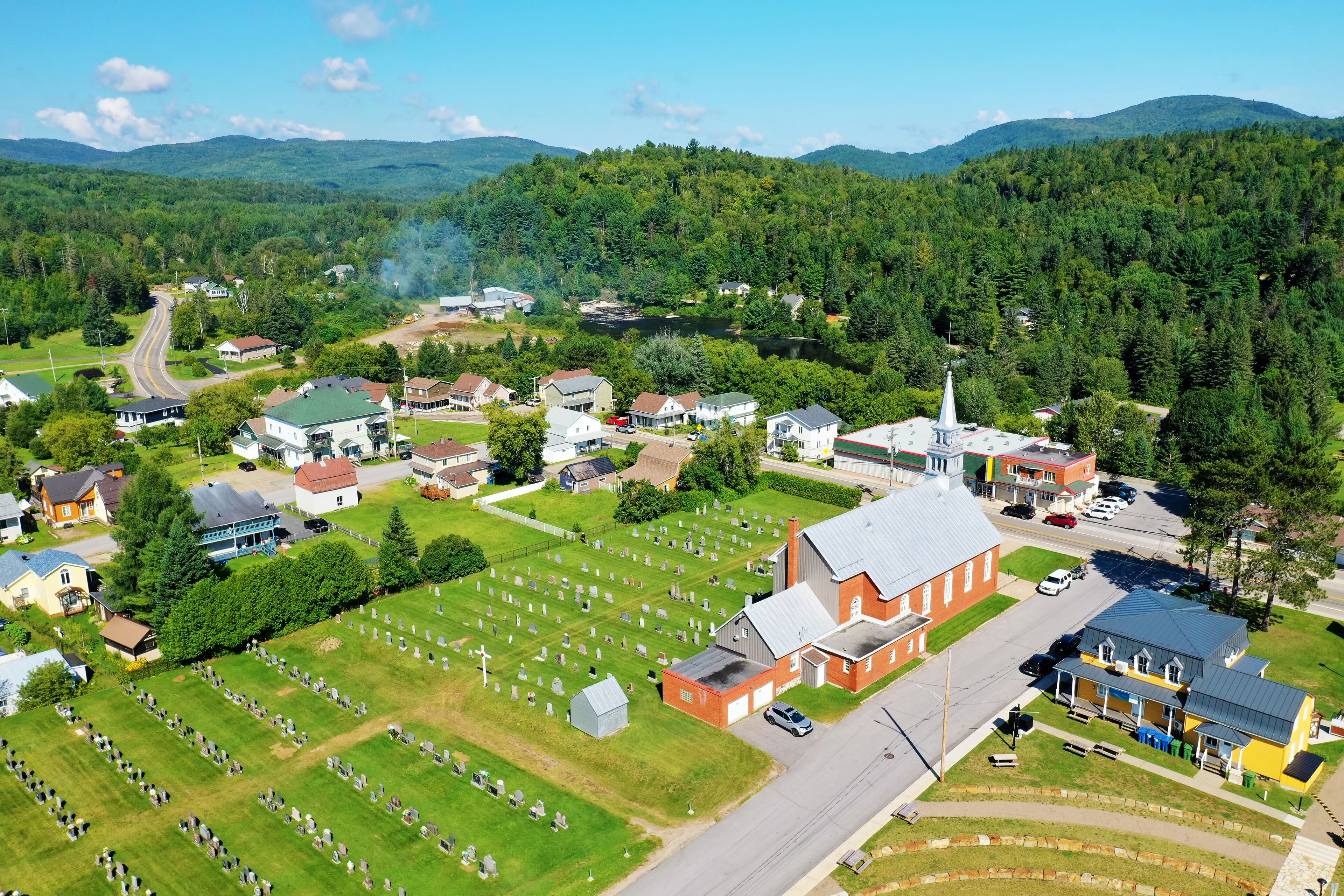 Aerial of Saint Come, Quebec, Canada