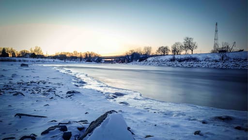 Winter sunset on the River #BVS100K #quebec #canada #longexposure #winter #snow #ice #water