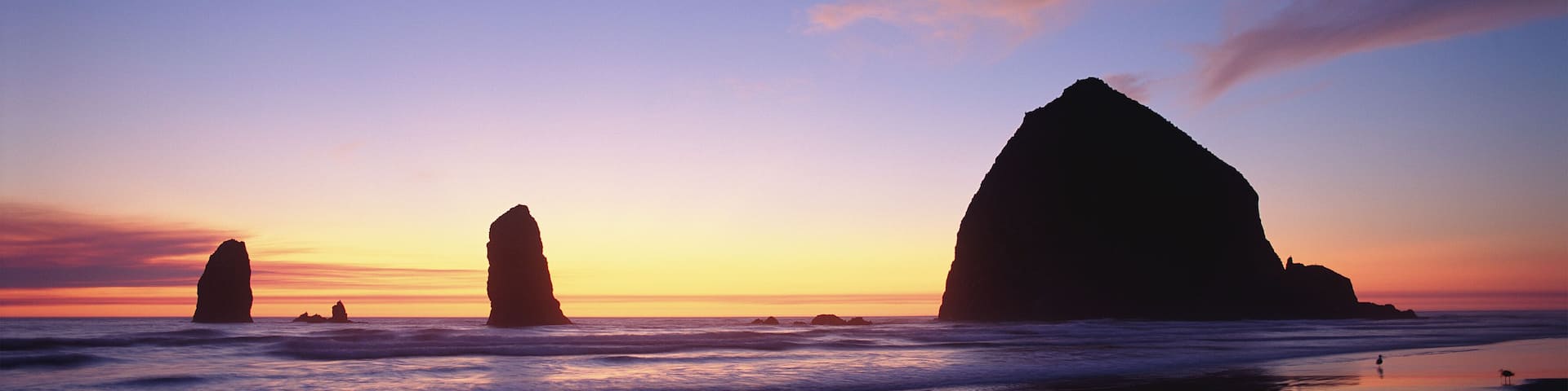 Silhouette of Haystack Rock at Cannon Beach