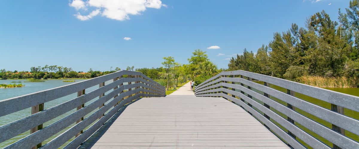 Lakes Regional Park which includes a bridge