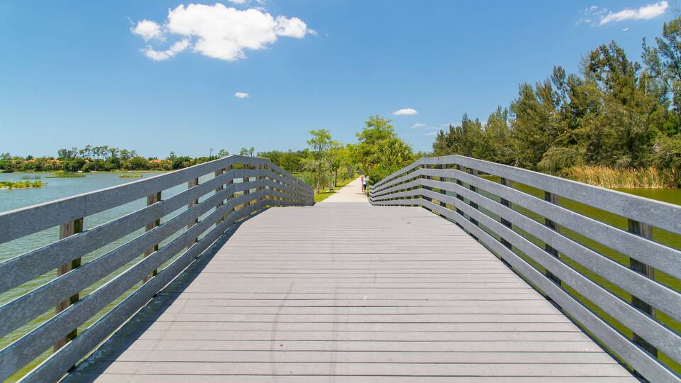 Lakes Regional Park which includes a bridge