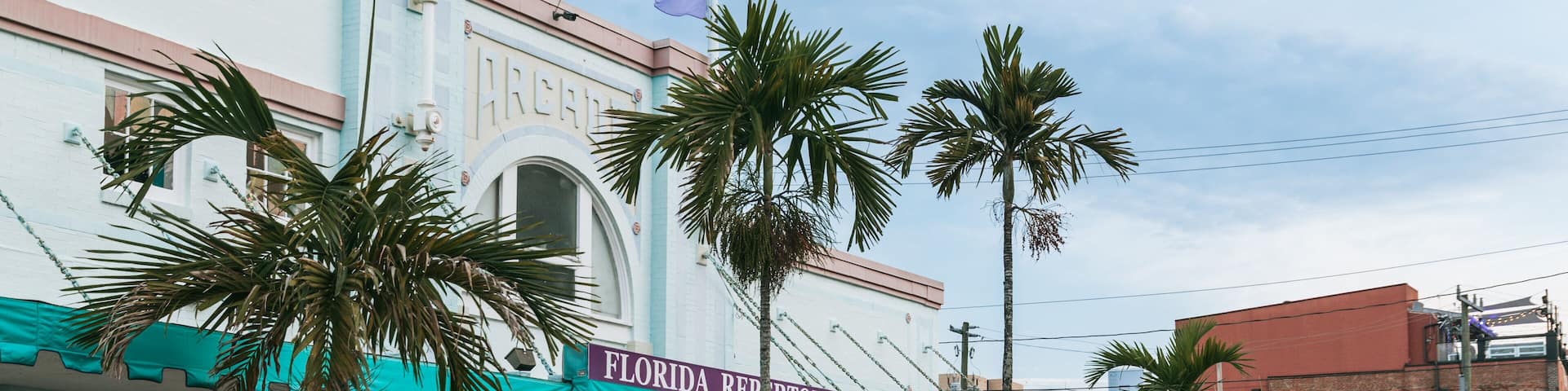 Florida Repertory Theater showing a small town or village