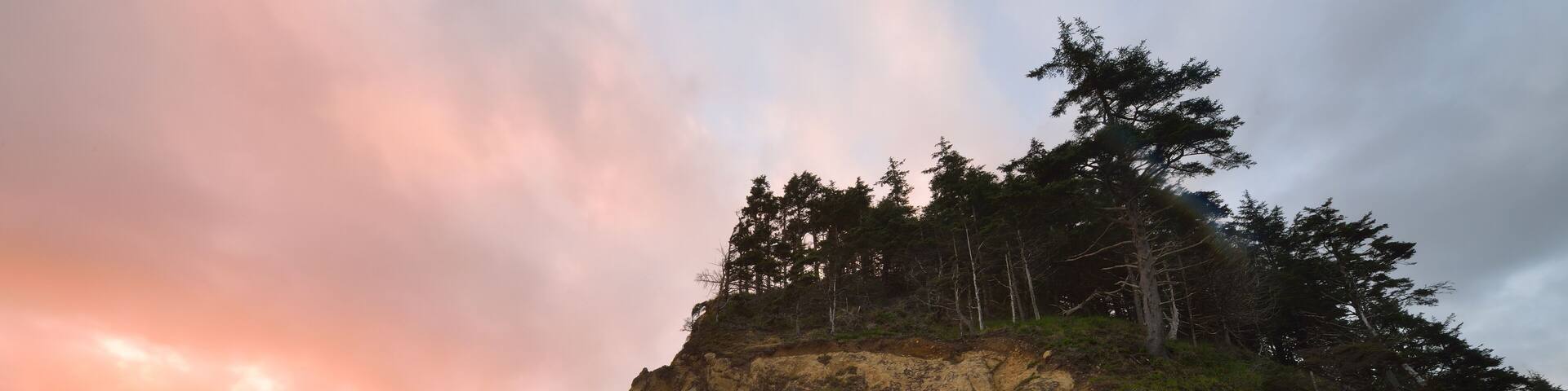 Hug Point State Park sunset, northern Oregon