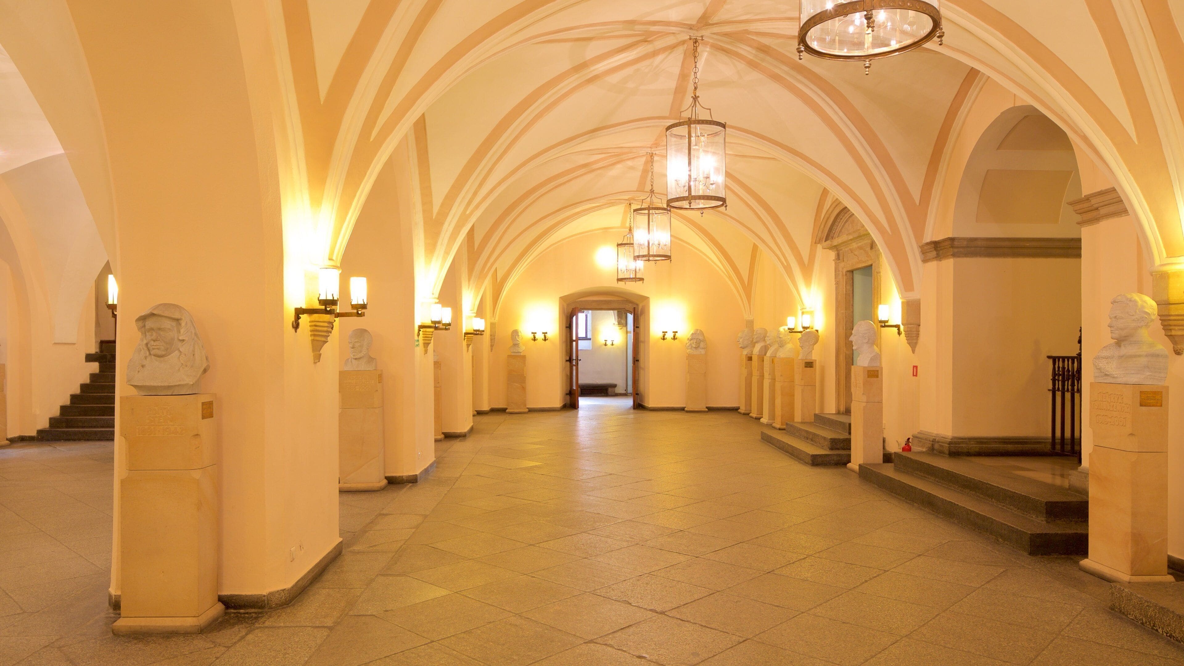 Wroclaw Town Hall showing heritage architecture and interior views