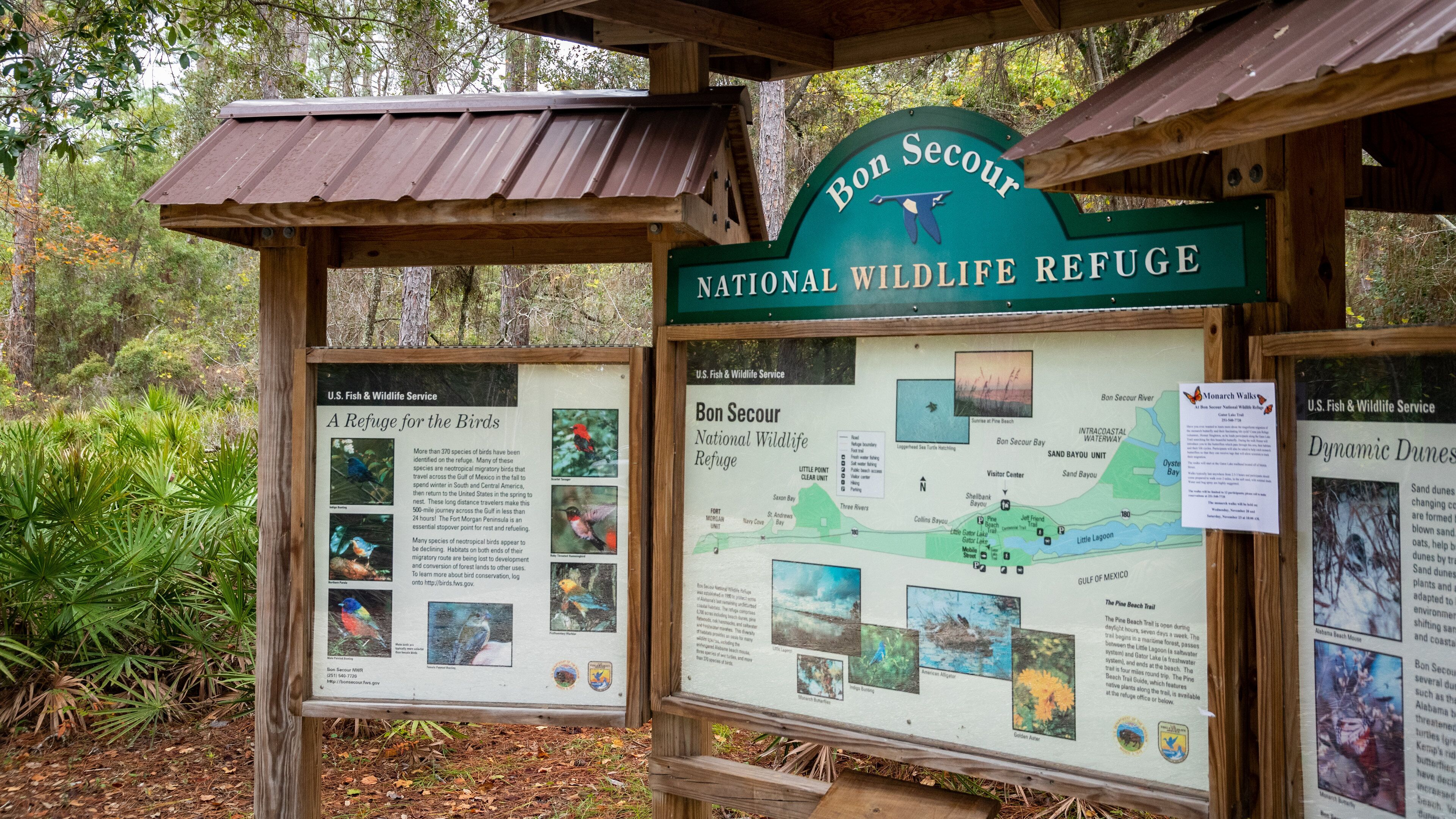Bon Secour National Wildlife Refuge showing signage