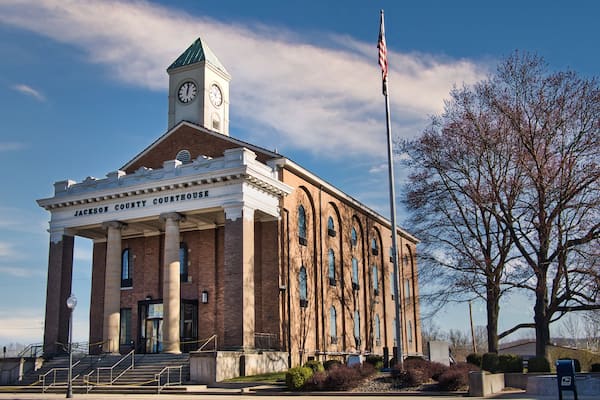 Jackson County Courthouse in Jackson Ohio USA 2024