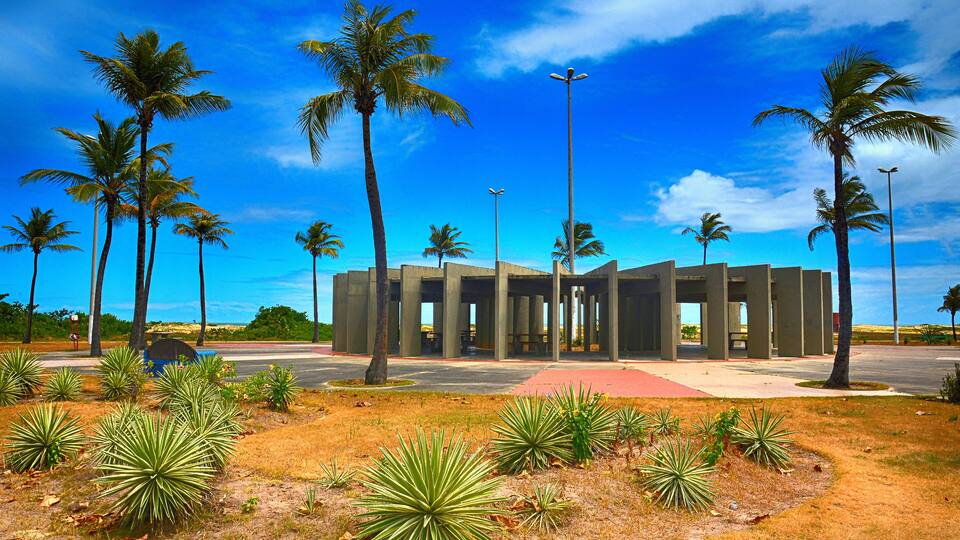 the brazilian beach Orla de Atalaia in the capital, Aracaju, Sergipe , Brazil