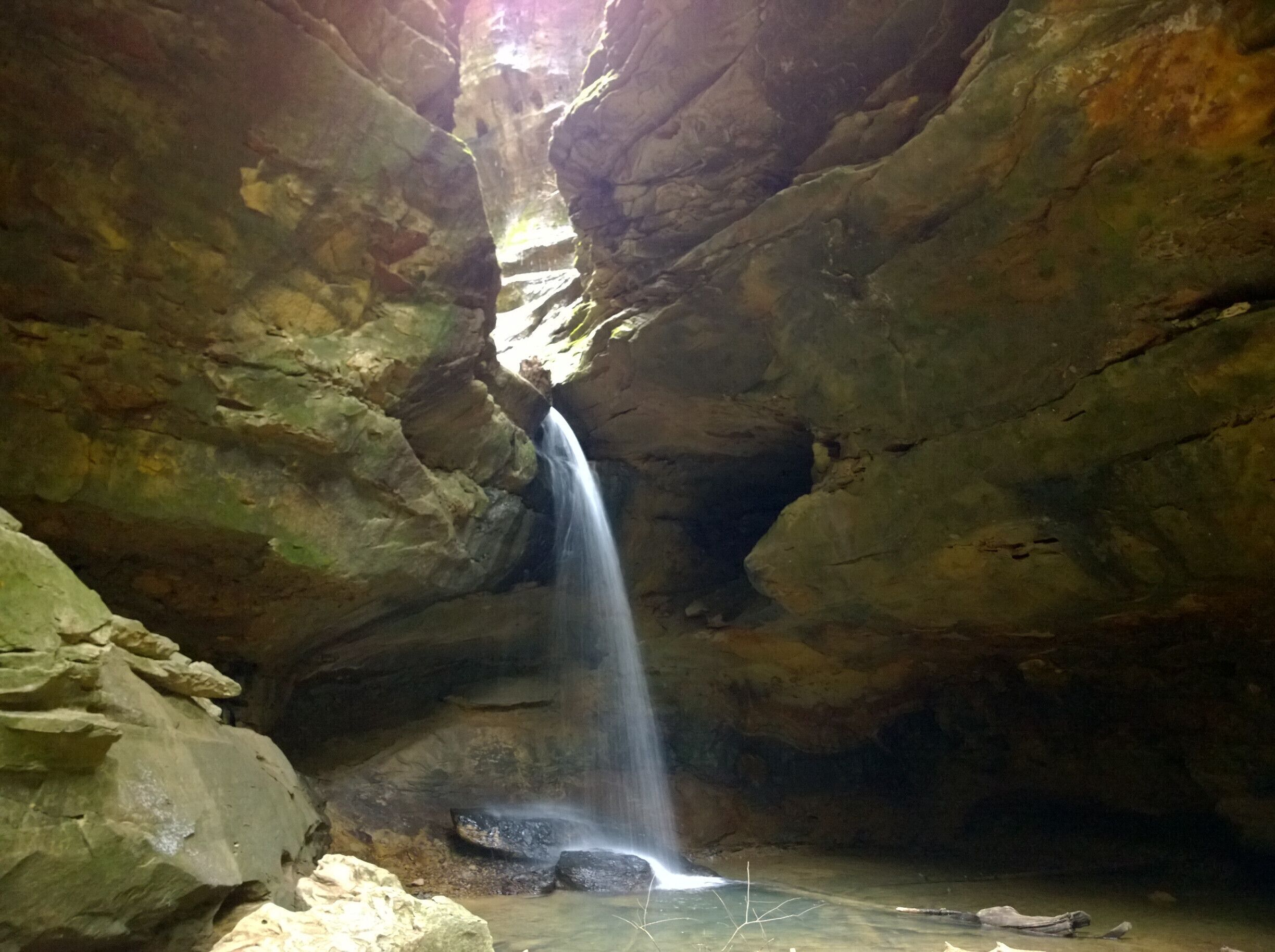 Conkles Hollow is a state nature preserve within the Hocking Hills region. Its sheer cliffs of Black Hand sandstone rise nearly 200 feet above the valley floor.

The deep, cool gorge, which is only 100 feet wide in places and is considered to be the deepest in Ohio, has numerous waterfalls cascading over its sandstone cliffs.

The lower trail through the gorge is about 1 mile and is accessible for the most casual of hikers. The rim trail is a couple miles long and is a bit more strenuous.