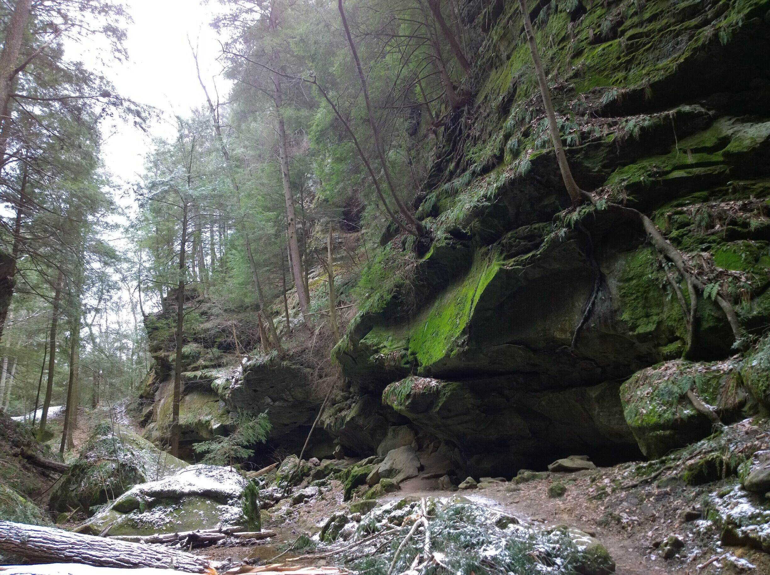 Conkles Hollow is a state nature preserve within the Hocking Hills region. Its sheer cliffs of Black Hand sandstone rise nearly 200 feet above the valley floor.

The deep, cool gorge, which is only 100 feet wide in places and is considered to be the deepest in Ohio, has numerous waterfalls cascading over its sandstone cliffs.

The lower trail through the gorge is about 1 mile and is accessible for the most casual of hikers. The rim trail is a couple miles long and is a bit more strenuous.
