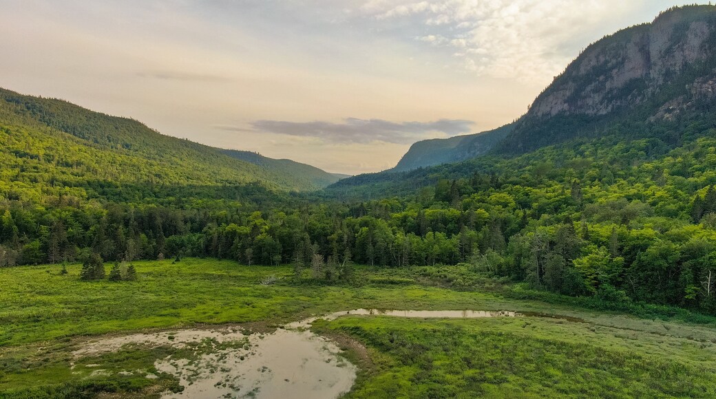Parc National du Fjord-du-Saguenay showing tranquil scenes, a sunset and mountains