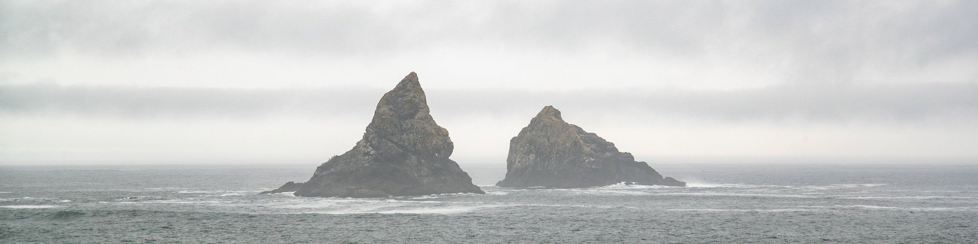 Brookings which includes general coastal views and mist or fog