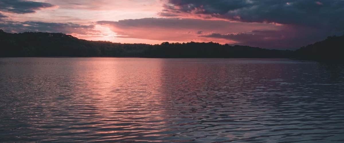 Sunset on Lake Logan from the eastern half of the lake.