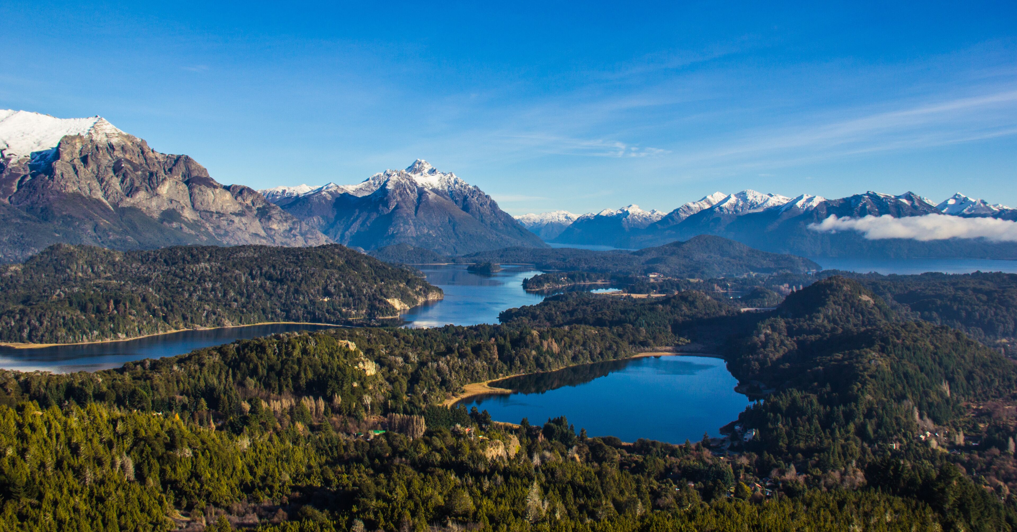 View on the lake Nahuel Huapi near Bariloche, Argentina, from Cerro Campanario