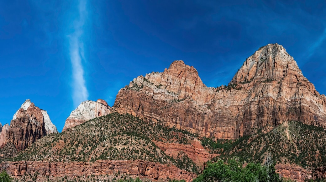 Rock formations and beautiful landscape of zions national park in the south of utah