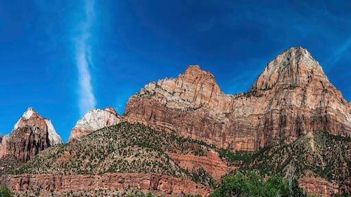 Rock formations and beautiful landscape of zions national park in the south of utah