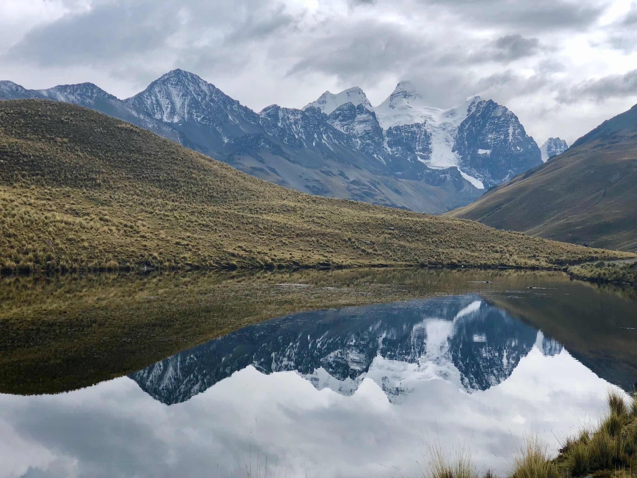 Perfect reflection of Condoriri mountains 