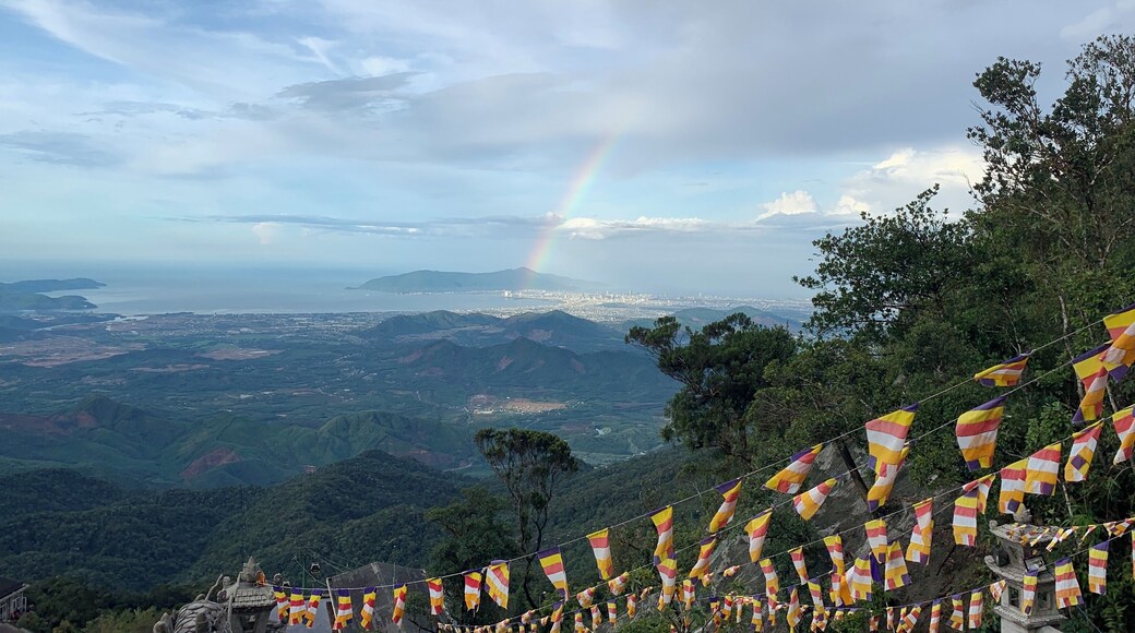 At the top of the Bà Nà Hills, near Đà Nẵng. Celebratory flags with a rainbow making an appearance. #LifeAtExpediaGroup