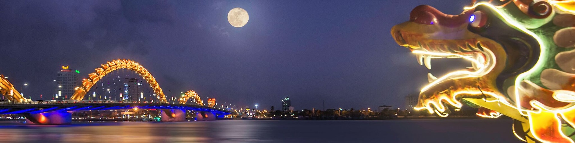 this dragon bridge actually breathes fire once a night