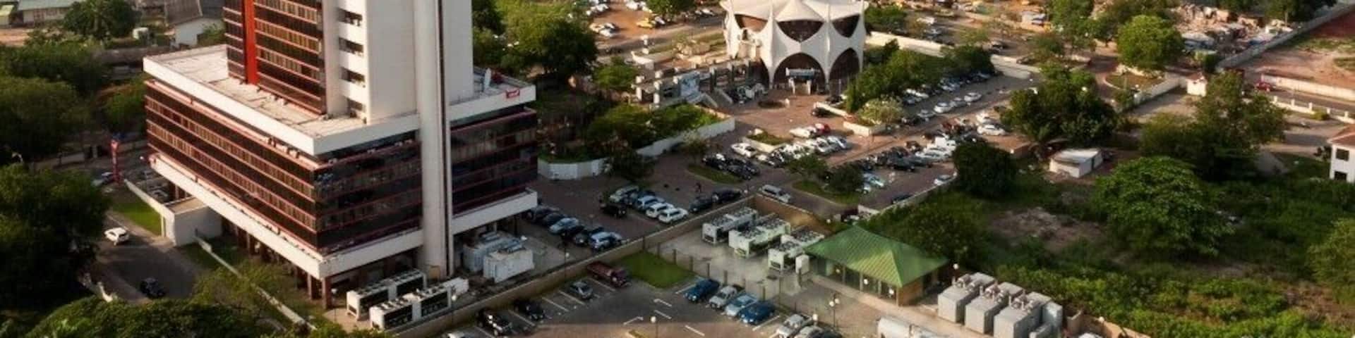 Magnificent aerial view of the city of Accra, Ghana, @Heritage Towers