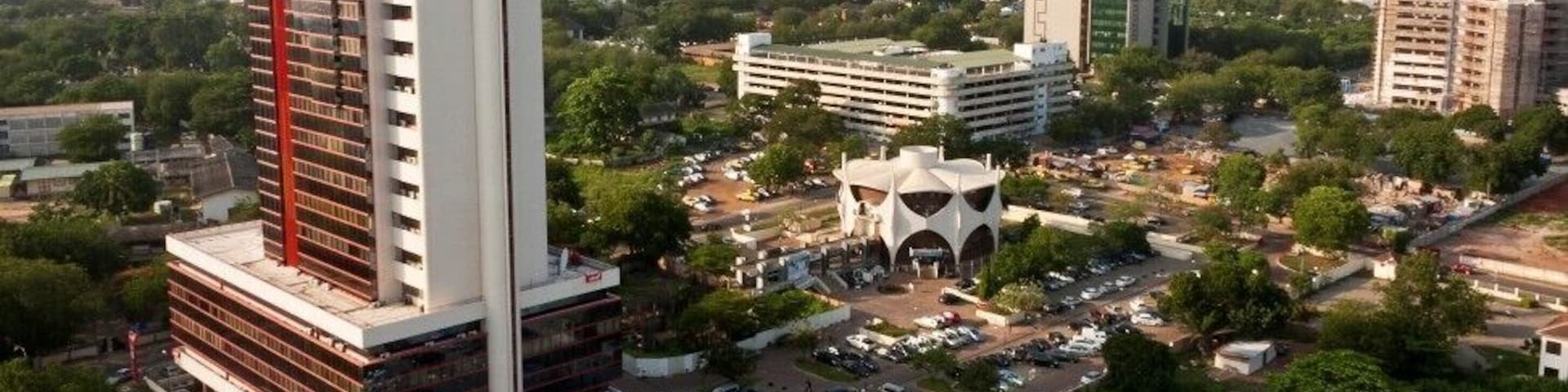 Magnificent aerial view of the city of Accra, Ghana, @Heritage Towers
