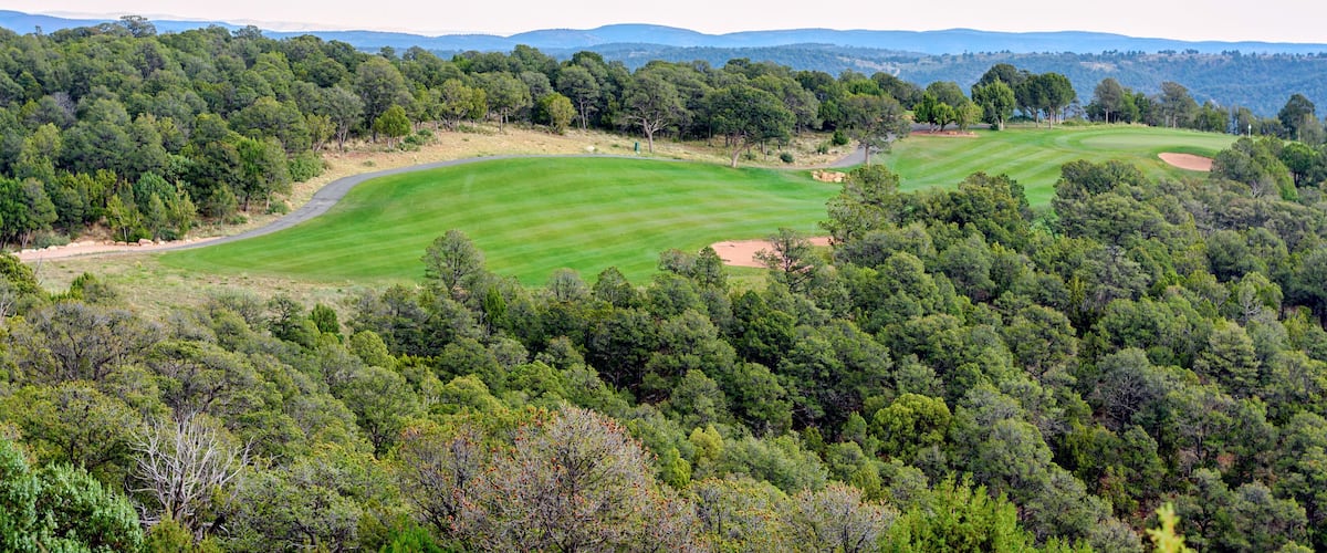 Daylight aerial view to golf club in Ruidoso, New Mexico, United states of America.