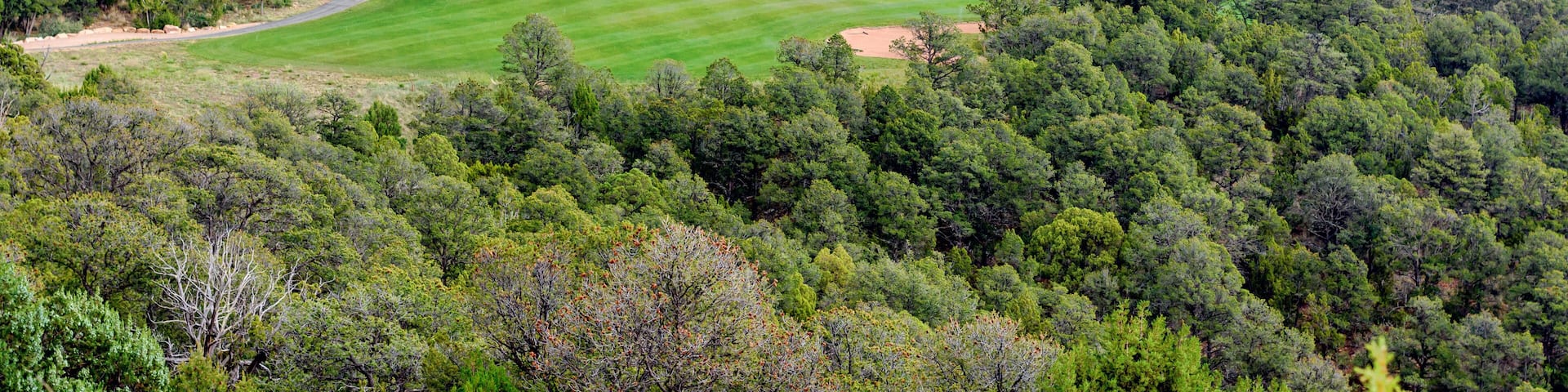 Daylight aerial view to golf club in Ruidoso, New Mexico, United states of America.