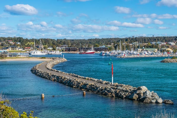 Bermagui marina, with a large fleet of big game fishing boats any where on the far south coast of NSW Australia, the area attracts large numbers of fishman for blue marlin and holidays., Shutterstock