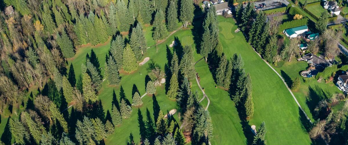 Stock aerial photo of Mission Golf and Country Club, Canada
