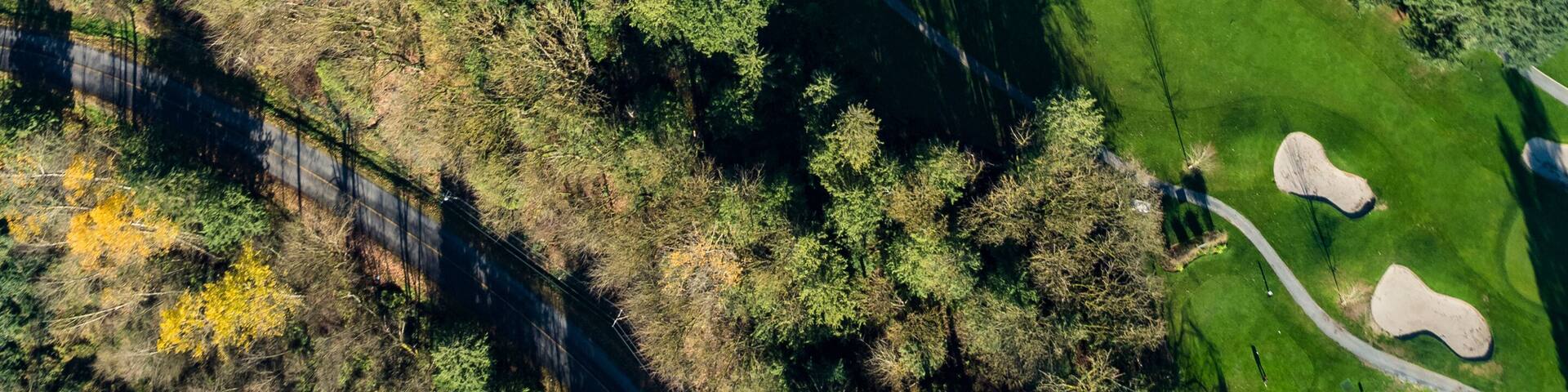 Stock aerial photo of Mission Golf and Country Club, Canada