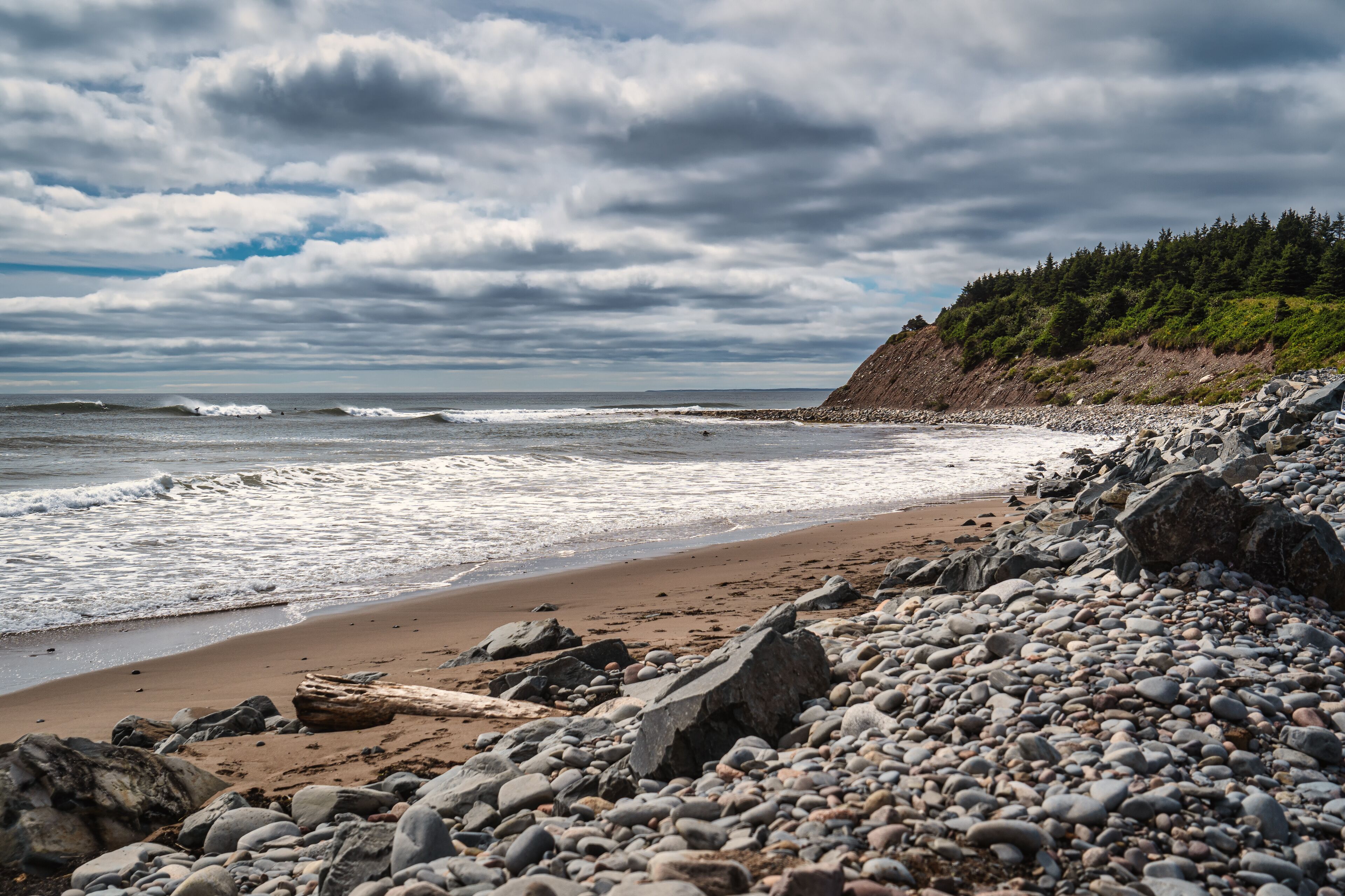 Waves rolling in at Lawrencetown Beach Provincial Park, Nova Scotia, Canada.