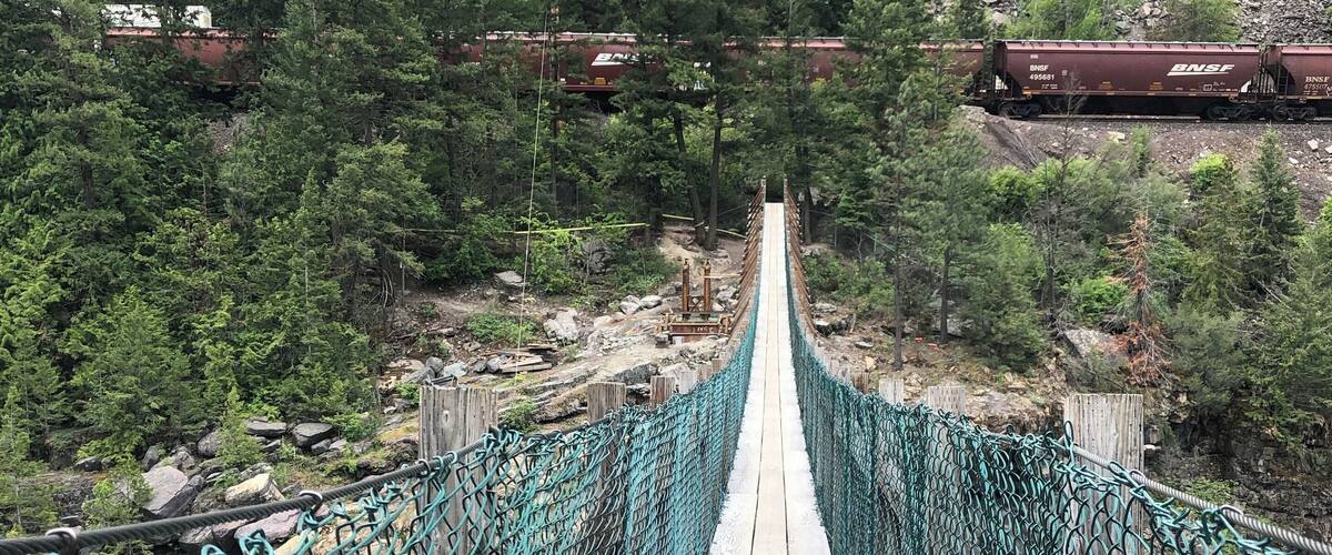 Suspension bridge.