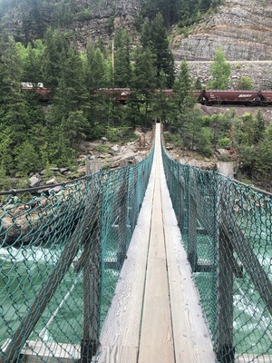 Suspension bridge.