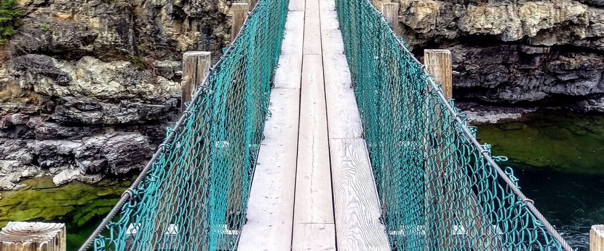A very cool suspension bridge at Kootenai Falls! 