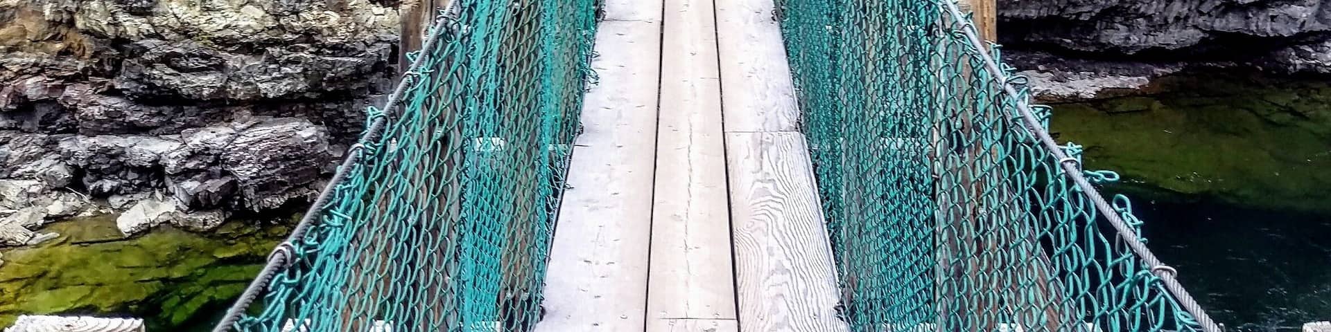 A very cool suspension bridge at Kootenai Falls!