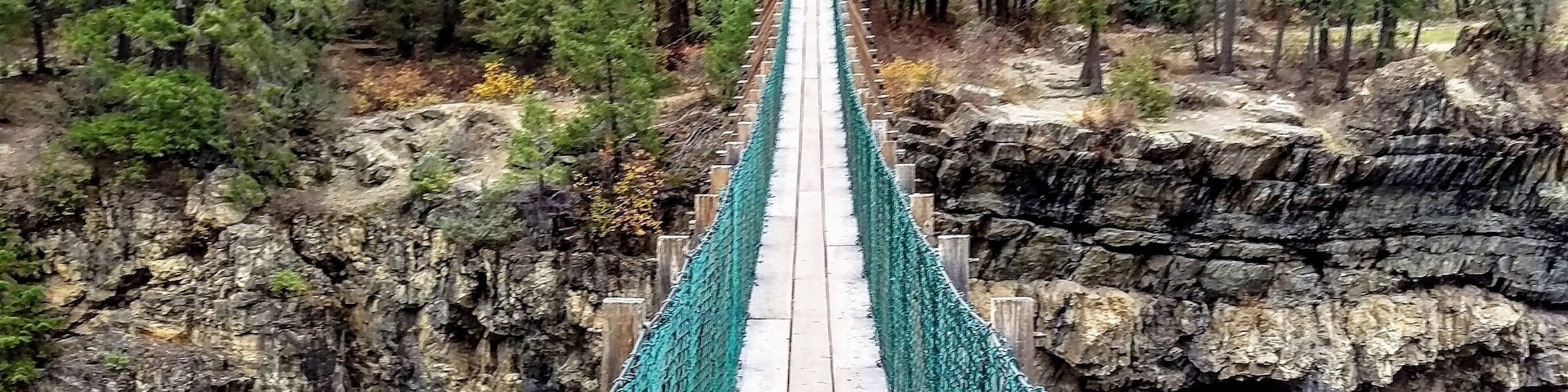 A very cool suspension bridge at Kootenai Falls!