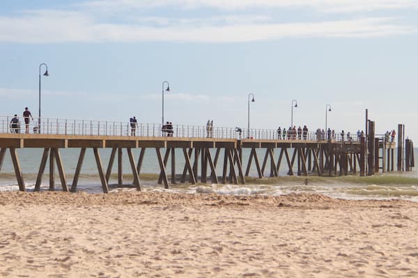 Glenelg Jetty featuring general coastal views, a beach and views
