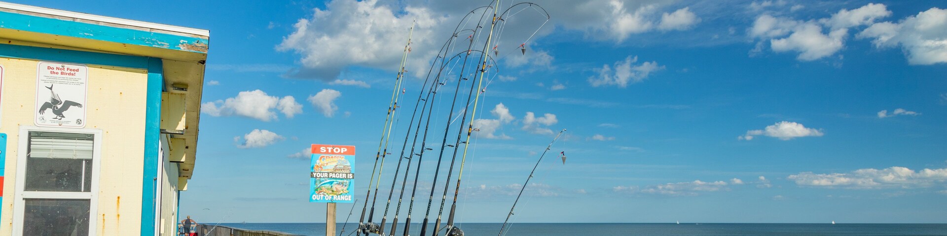 Sunglow Pier which includes fishing and general coastal views