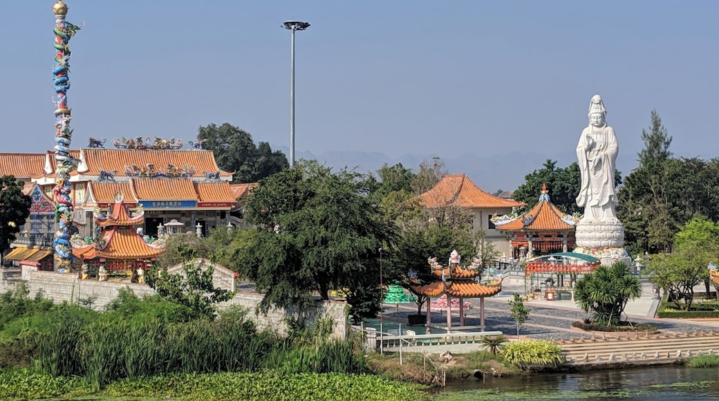 View of Guan Im Sutham Temple as viewed from the bridge.